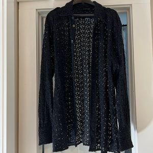 Authentic Gucci cotton lace coverup, shirt. Size L fits like a 1 or 2x.